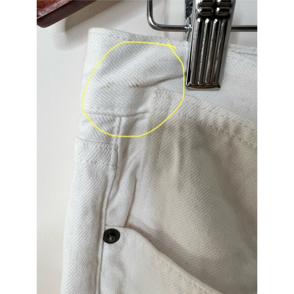 Frame Le Oversized Cuffed Jeans Womens Size 29 White High Waist LOCJ171 - Picture 2 of 6